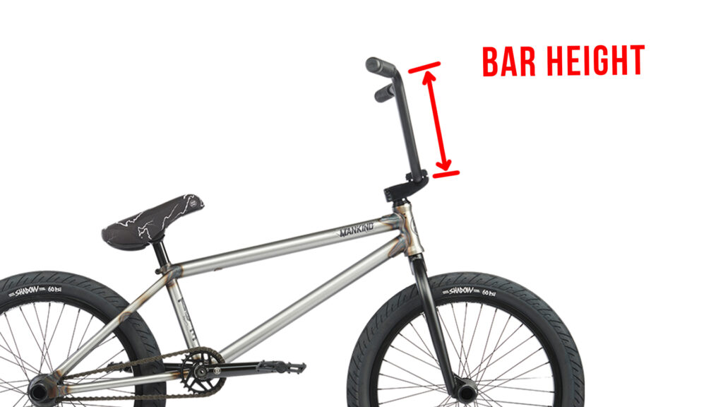 bmx bike sizing: bar height outline