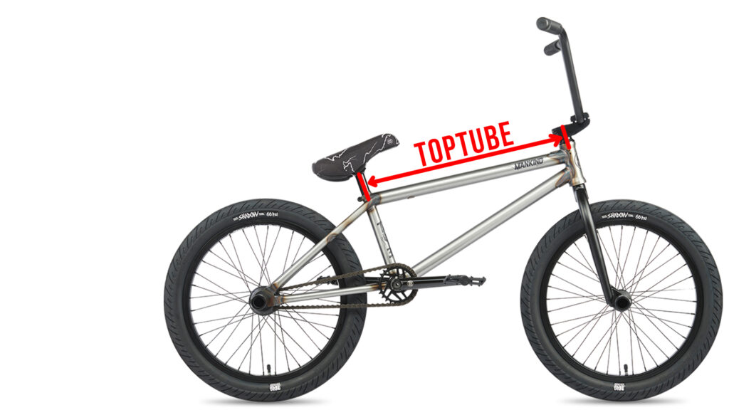 bmx bike sizing: toptube outline